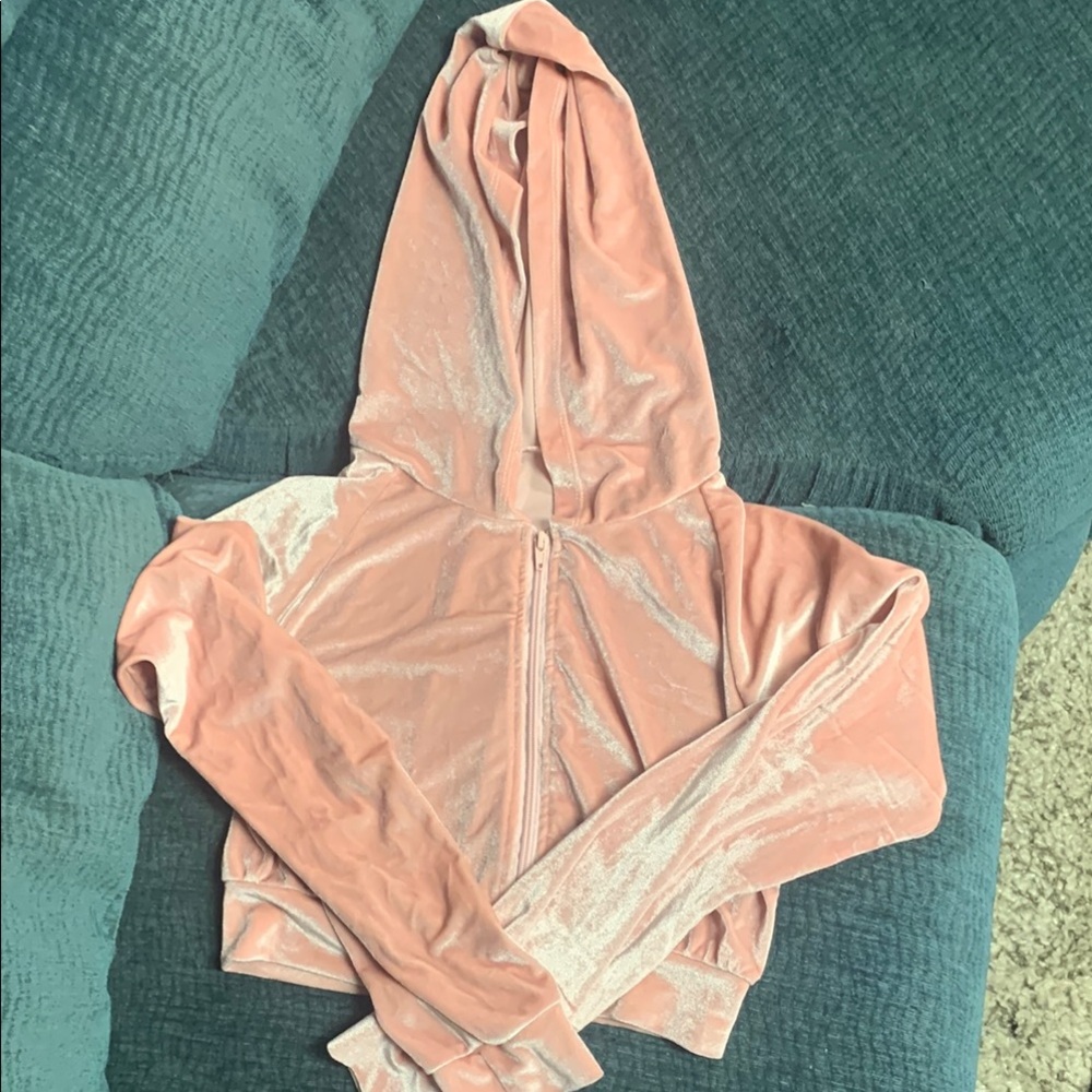 SHEIN Pink Hooded Zip-Up Jacket